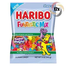 12x Bag Haribo Funtastic Mix Flavored Sweet & Playful Fat Free Gummi Candy - 5oz