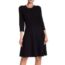 New! Nanette Lepore Women's Pleated Fit & Flare Knit Midi Dress     Size: M,L