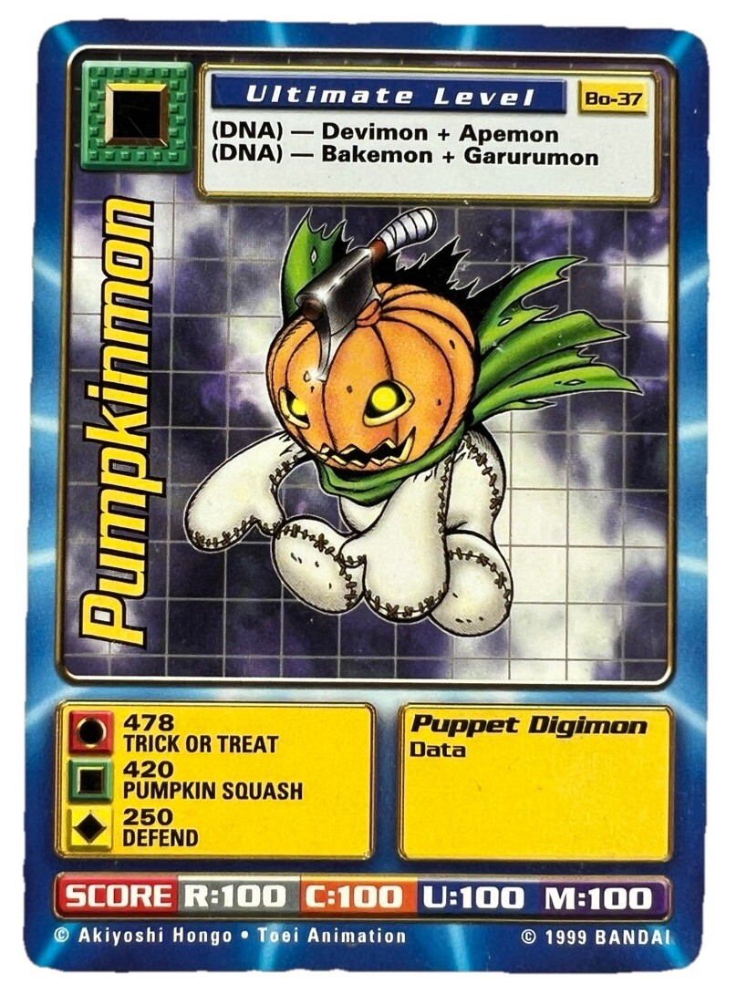 Pumpkinmon Bo-37 Digimon Trading Card TCG 1999 Bandai 1st Edition