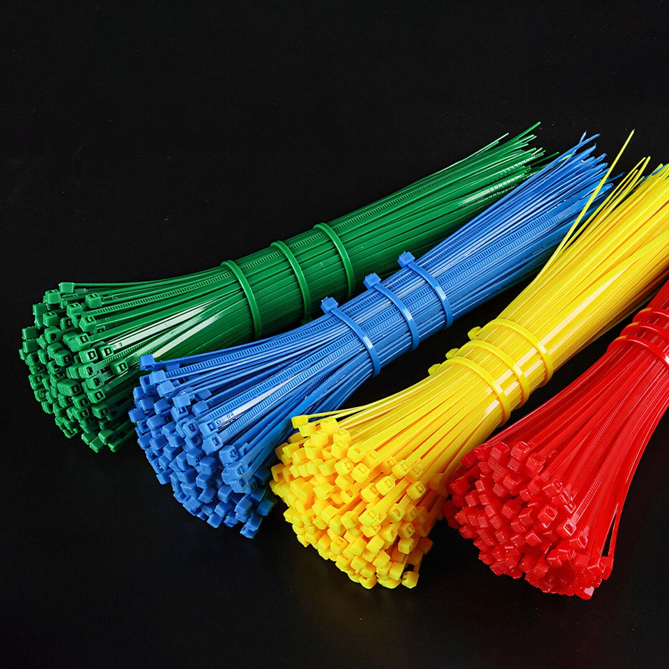 Bridas de cable de alta resistencia largas y anchas extra grandes con cremallera envoltura en blanco y negro Foto 3 de 3