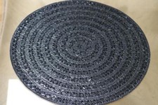 SPARKLES HOME LUMINOUS MADISON AVE ROUND PLACEMATS WITH BLACK CRYSTALS-BLACK-S/2