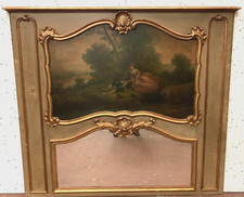 Trumeau de style Louis XV en bois patiné et doré XX siècle 