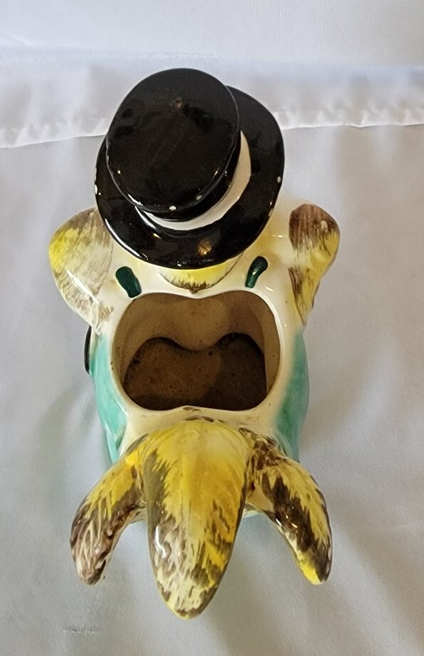 Vintage From Japan Anamorphic Rooster Top Hat Tuxedo Planter