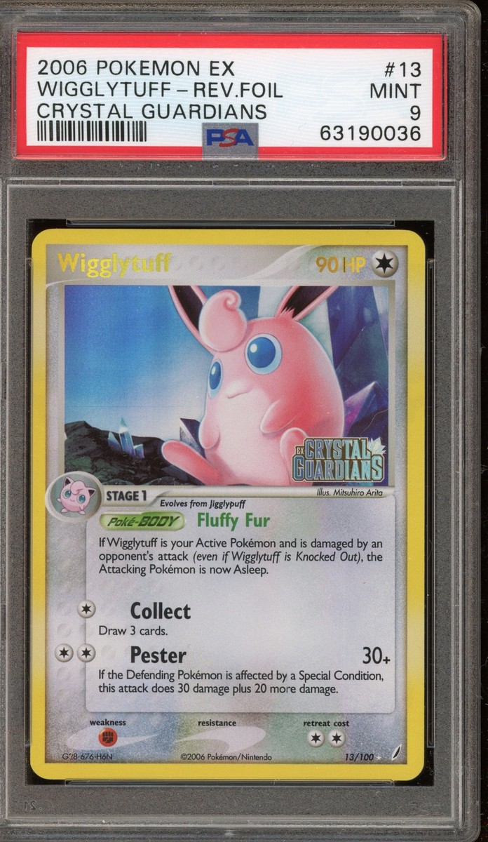 Pokemon Wigglytuff EX Crystal Guardians Reverse Holo Rare #13 PSA