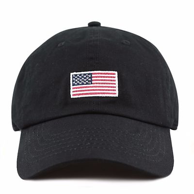 Cotton Baseball Cap - USA/ Flag Embroidered Washed Cotton 