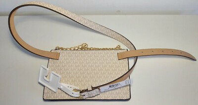MICHAEL KORS Women\'s MK Signature White Vanilla BELT BAG Pouch Funny Pack Size M MICHAEL KORS MK Signature White Vanilla BELT BAG Pouch Fanny  main image 2