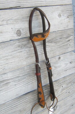 Weaver Leather Two Tone Spot One Ear Headstall 28552