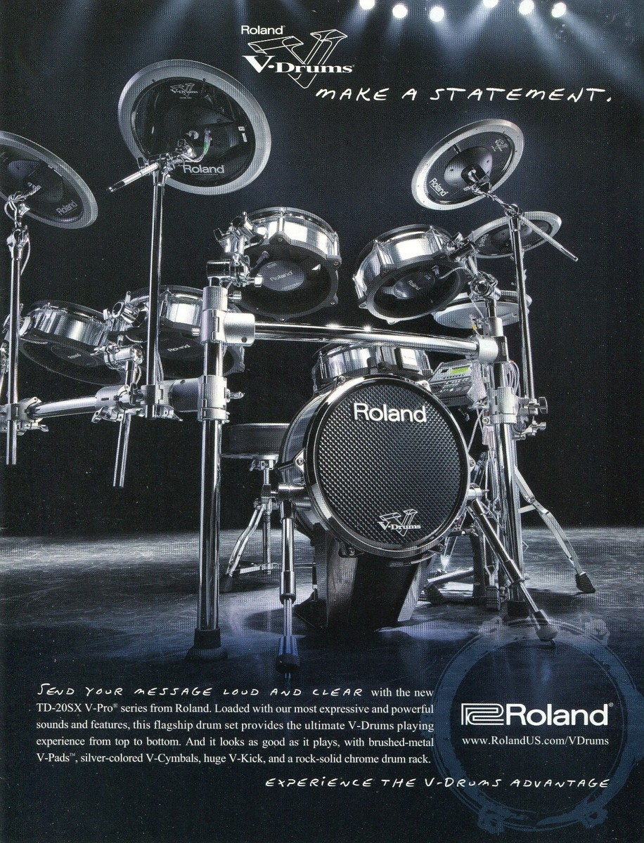 2009 Print Ad of Roland V-Drums TD-20SX V-Pro Electronic Drum Kit