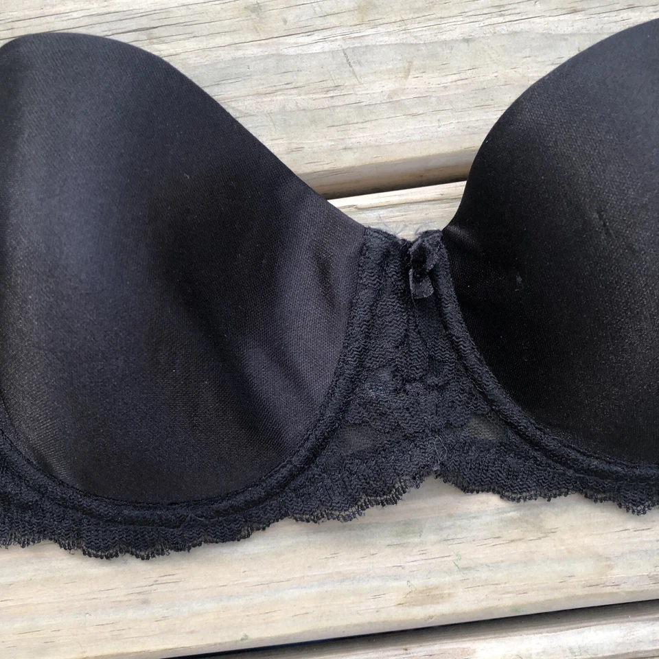 Sujetador con aros BestForm negro encaje ribete sin tirantes 38C 6503 Foto 2 de 4