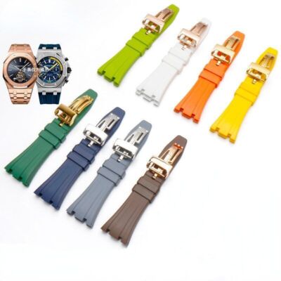 Doppeltes konkaves Kautschuk-Uhrenarmband passend für AP Royal Oak...