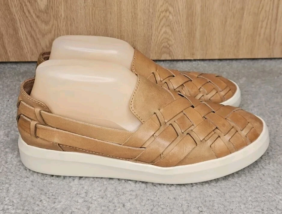 Frye Huarache Leather Woven Tan Women's Slip On Loafers 8 - Image 2 of 4