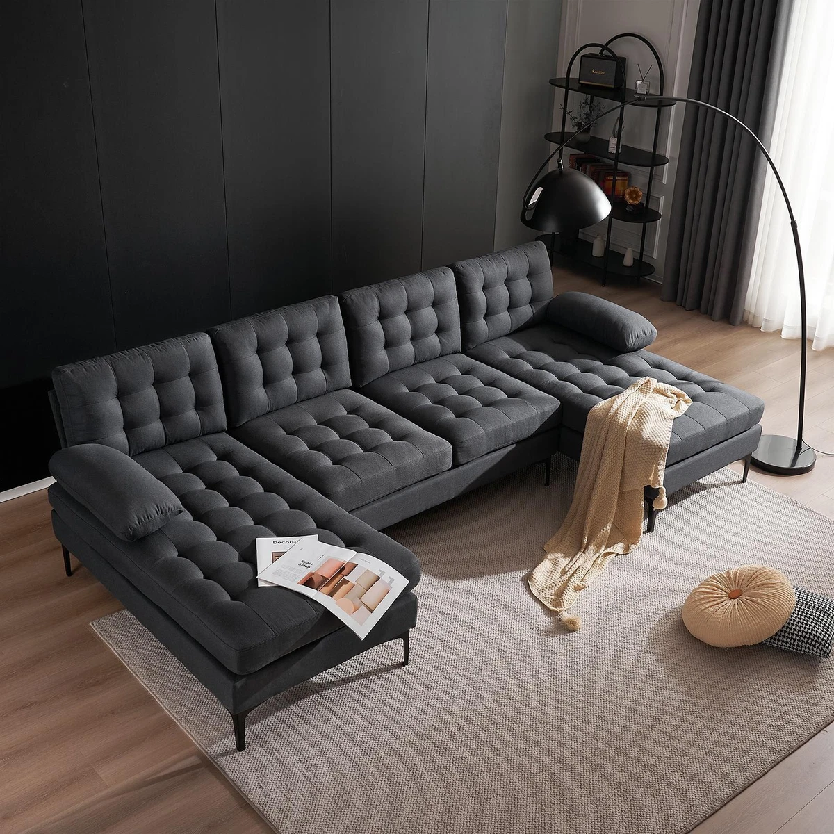 Leyes y regulaciones femenino barato 4 Seat Upholstered U-Shaped Sectional Sofa Set with 2 Chaise Living Room Gray | eBay Leyes y regulaciones femenino barato 4 Seat Upholstered U-Shaped Sectional Sofa Set with 2 Chaise Living Room Gray | eBay