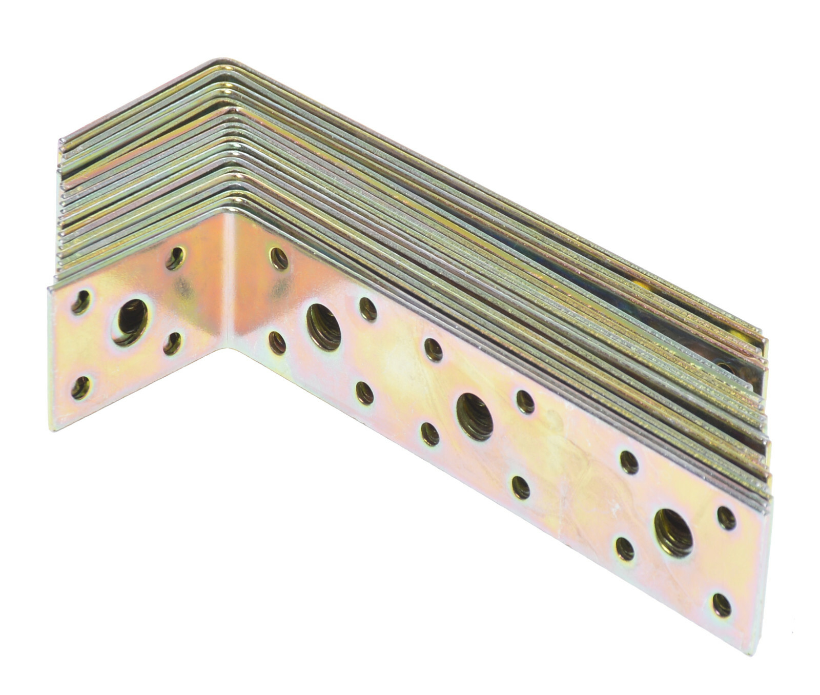 Aqbau 10 X Connettore Angolare Angolo Foro 150x50x35 MM Bau-Winkel Zincato