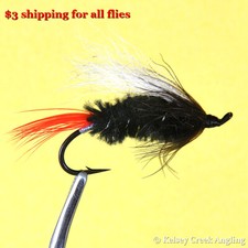 6-Pack Silver Butt Skunk Streamer Fly, Fly Fishing Wet Fly 