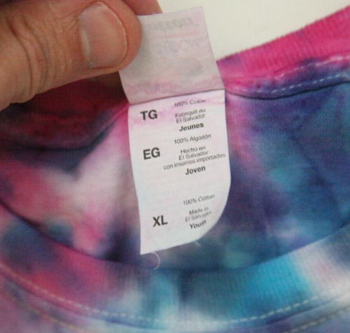 XL Fruit of the Loom Short Sleeve Boys Tie Dye T-Shirt Cotton Extra Large WS267 - Picture 5 of 6