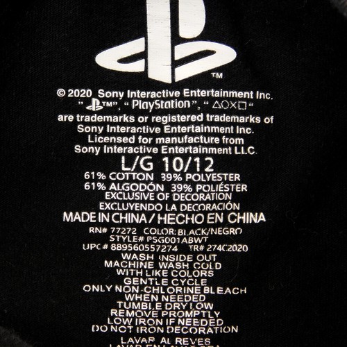 Playstation T-SHIRT Youth L Graphic Controller Buttons Front Controller Back - Foto 3 di 8