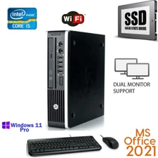 HP Quad Core i5 HDMI SSD Ultra Small Desktop Computer Win 11 PC Office 2021
