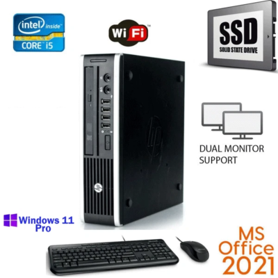 小型 ミニPC Corei5 8GB SSD Win11 Office2021 HP Quad Core i5 HDMI SSD Ultra Small Desktop Computer Win 11 PC
