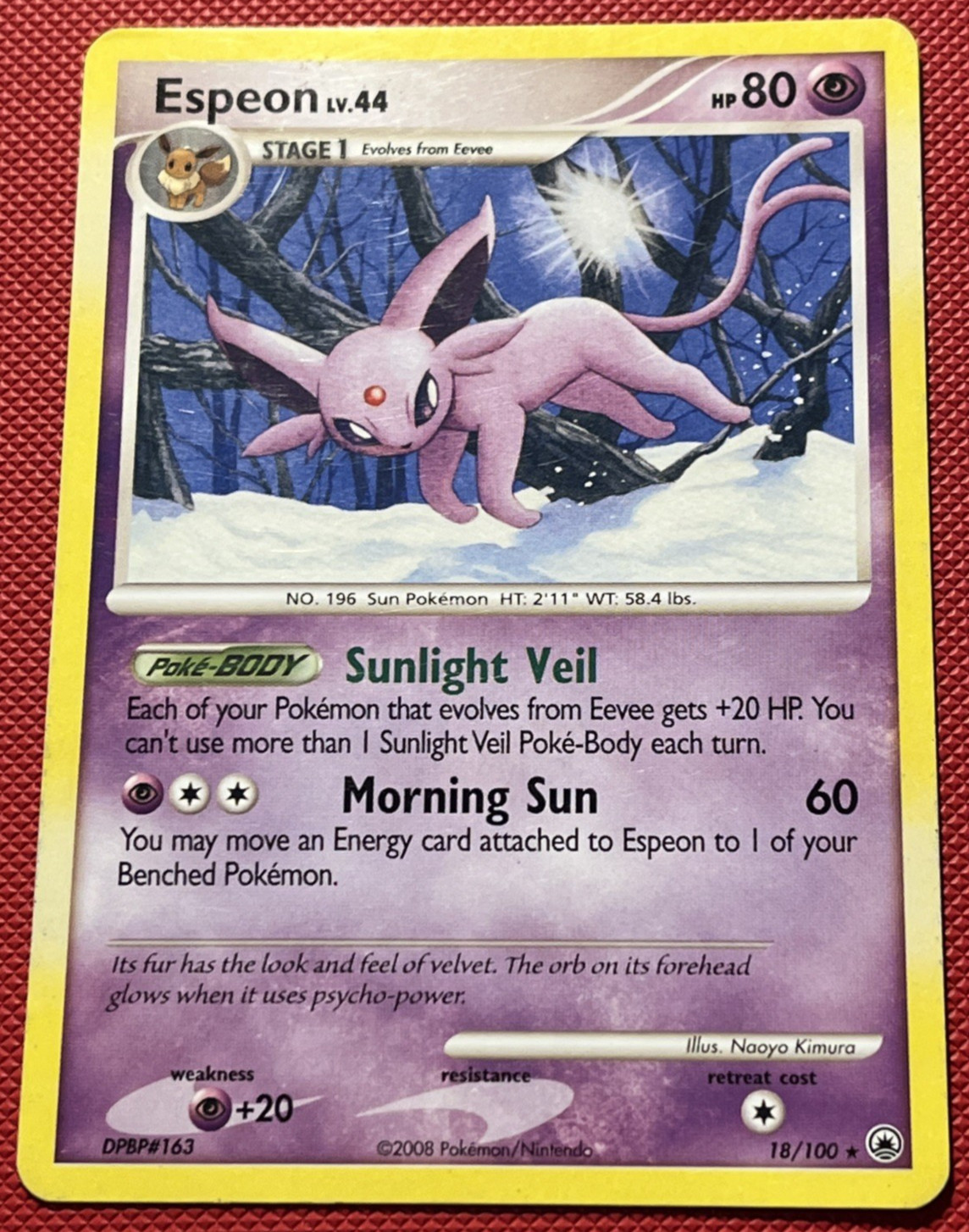 Espeon Majestic Dawn 18/100 - Regular Rare Pokemon Card Nintendo 2008 Light Play