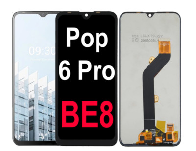 For Tecno Pop 6 Pro BE8 6.56'' LCD Display Touch Screen Digiziter Assembly Frame
