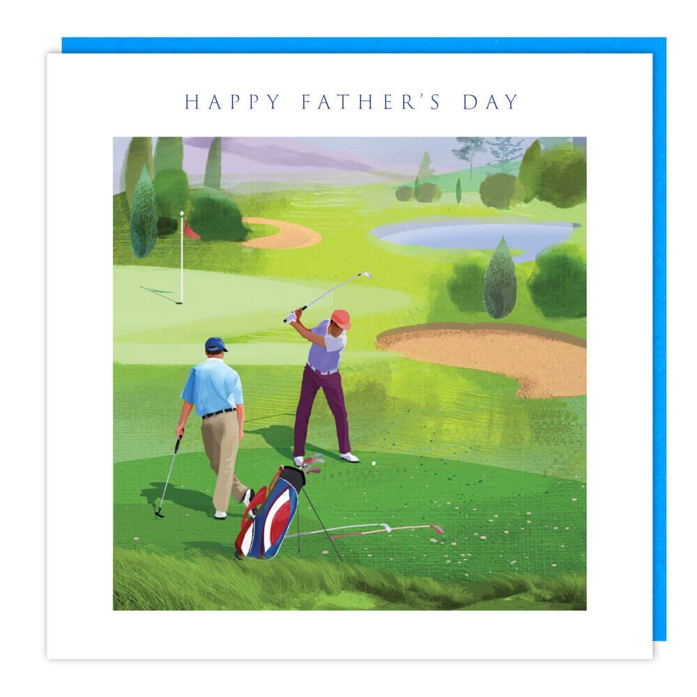 Golf Fathers Day Card Dad Golfer Sport - Stylish Illustrated Greeting Card
