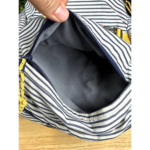 Burton Durable Goods Kilo Backpack Book Bag Striped Navy Yellow Lots of Pockets - Picture 8 of 12
