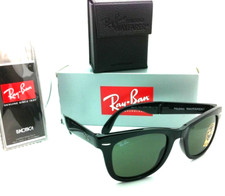 Ray-Ban Sunglasses FOLDING WAYFARER RB 4105 601 Black w/G15 Crystal Green lenses