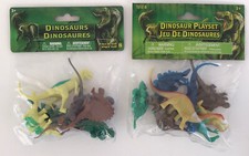 Lot Of 2 8 pcs. Dinosaur Playset: T-Rex, Triceratops, Stegosaurs  More Play Set