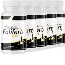Folifort Hair Growth Felfort Extra Strength Vitaminas Suplemento - 5 Frascos