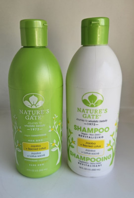 Nature's Gate Jojoba + Sacred Lotus Revitalizing Shampoo + Conditioner 18 Fl. oz