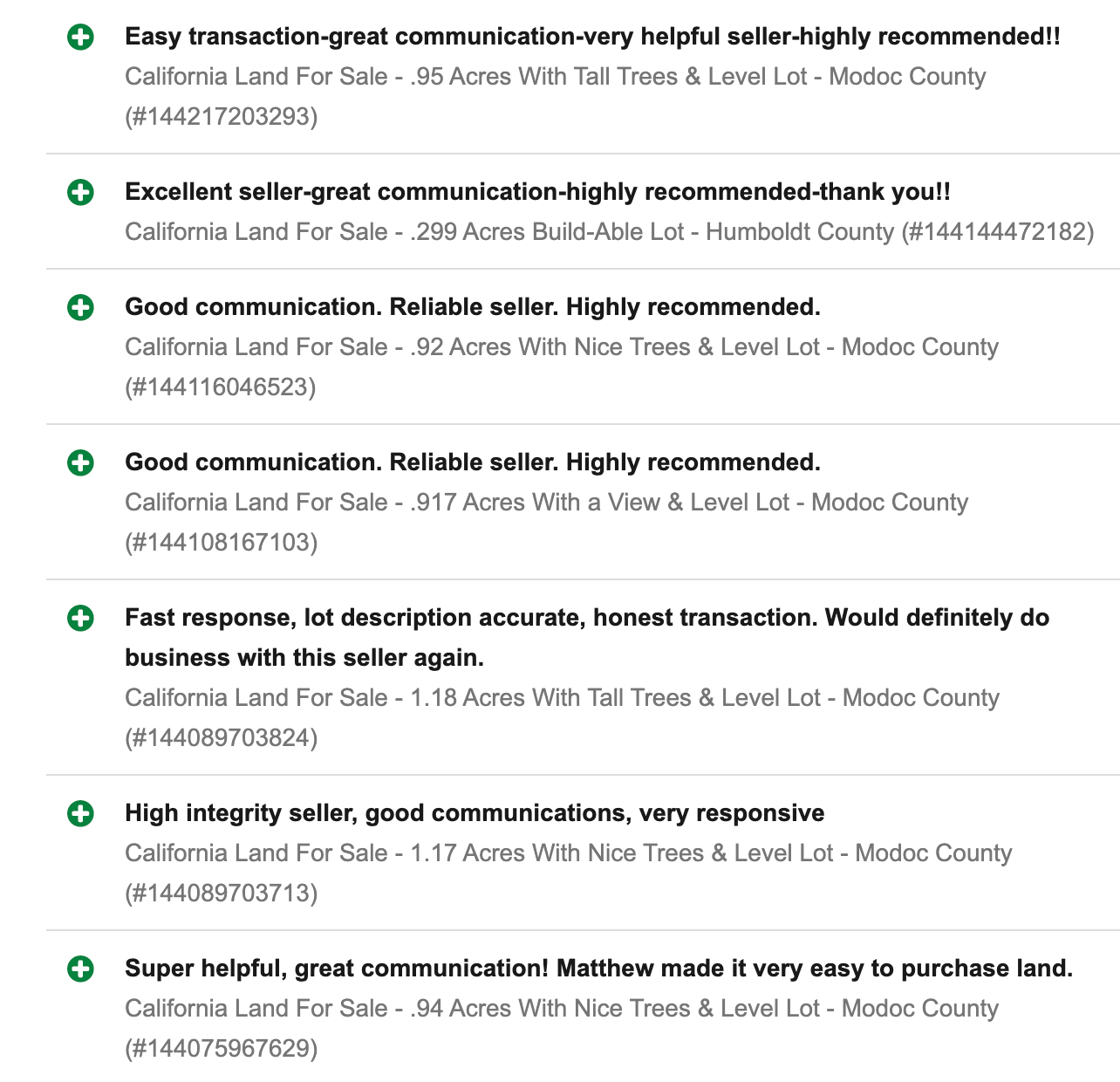 California Land For Sale TWO Nice, Level Adjoining Lots w/ Tall Trees