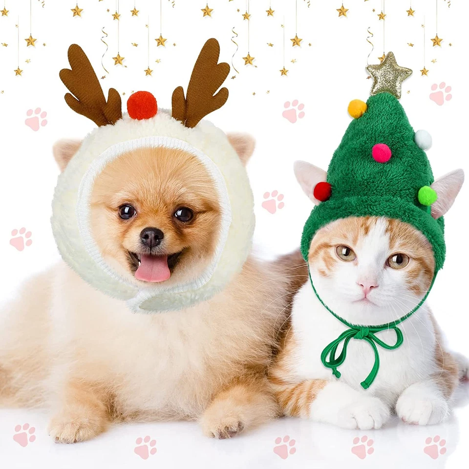 Ropa de Navidad para Mascotas Cálida Navidad Lindo Perro Gato Algodón Ropa Santa Bufanda Roja EE. UU. Foto 2 de 4