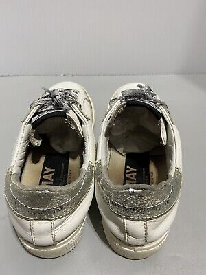 Golden Goose Women's Hi Star Sneakers Metallic Silver Star Golden Goose Women's Hi Star Sneakers Metallic Silver Star