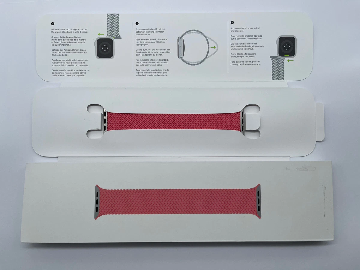 Genuine Apple Watch Braided Solo Loop Band PINK PUNCH 41mm 40mm