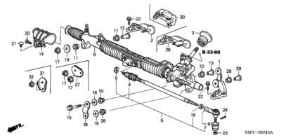 Acura Honda Civic CR-V Tie Rod End Outer Front | 53541-S5A-003