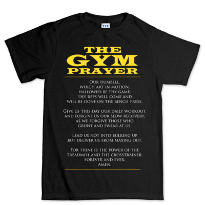 The Gym Prayer Fitness Graphic Tees Men Novelty Gym Workout