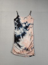 Fashion Nova Women Dress S Multicolor Tie Dye Ruched Bodycon Mini Relaxed Casual