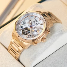OBLVLO Top Brand Automatic Watches Rose Gold Mechanical Watches Tourbillon