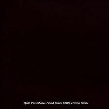 Premium Solid Black Quilting Cotton Fabric by the Yard   100 Cotton, 43  Wide