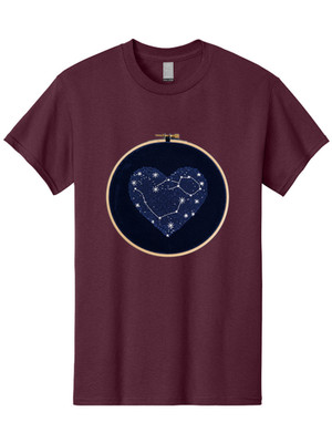 Orion-Constellation-Heart Mens Graphic Tee, 100% Cotton, Casual Summer Wear