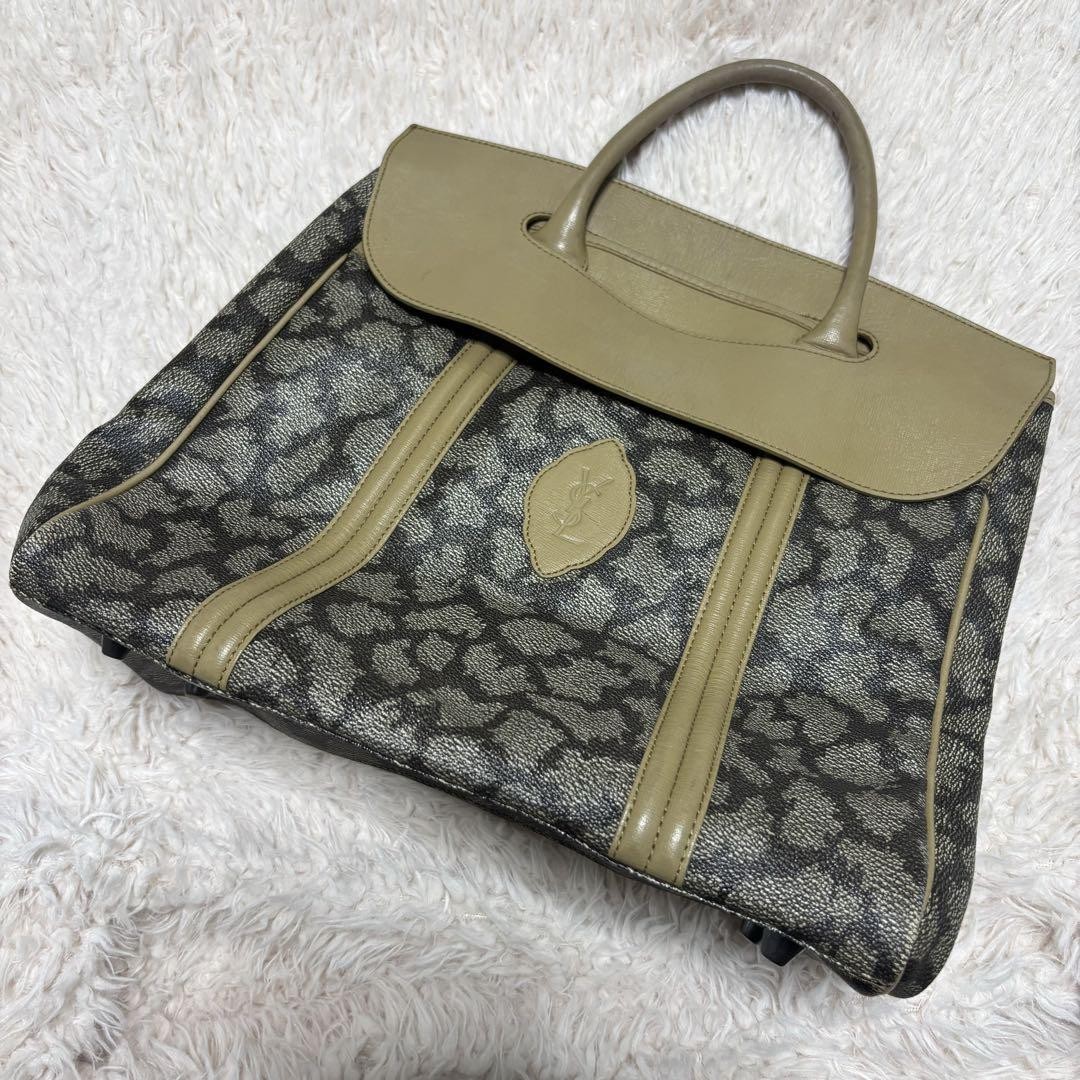 Borsa tote YVES SAINT LAURENT fantasia giraffa PVC importazione Giappone rara