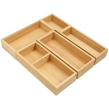 5-Piece Drawer Organizer Storage Boxes Kitchen Multi-purpose Storage Dividers...