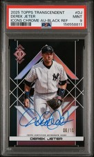 2025 Topps Transcendent Derek Jeter Icons Chrome Auto Black Refractor /10 PSA 9