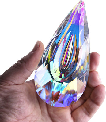120Mm/4.7In Crystal Prism Suncatcher Window Hanging Sun Catchers AB Colored Crys