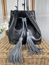 Clarks borsa a mano vintage in pelle nera hobo secchiello usata BEN
