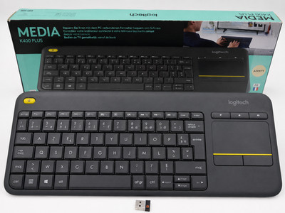 Logitech K400 Plus Kabellose Tastatur Touchpad AZERTY Smart TV PC