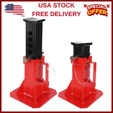 Car Jack Stands Steel 12 Ton Capacity Red Heavy Duty Pin Type 1 Pair With Lock