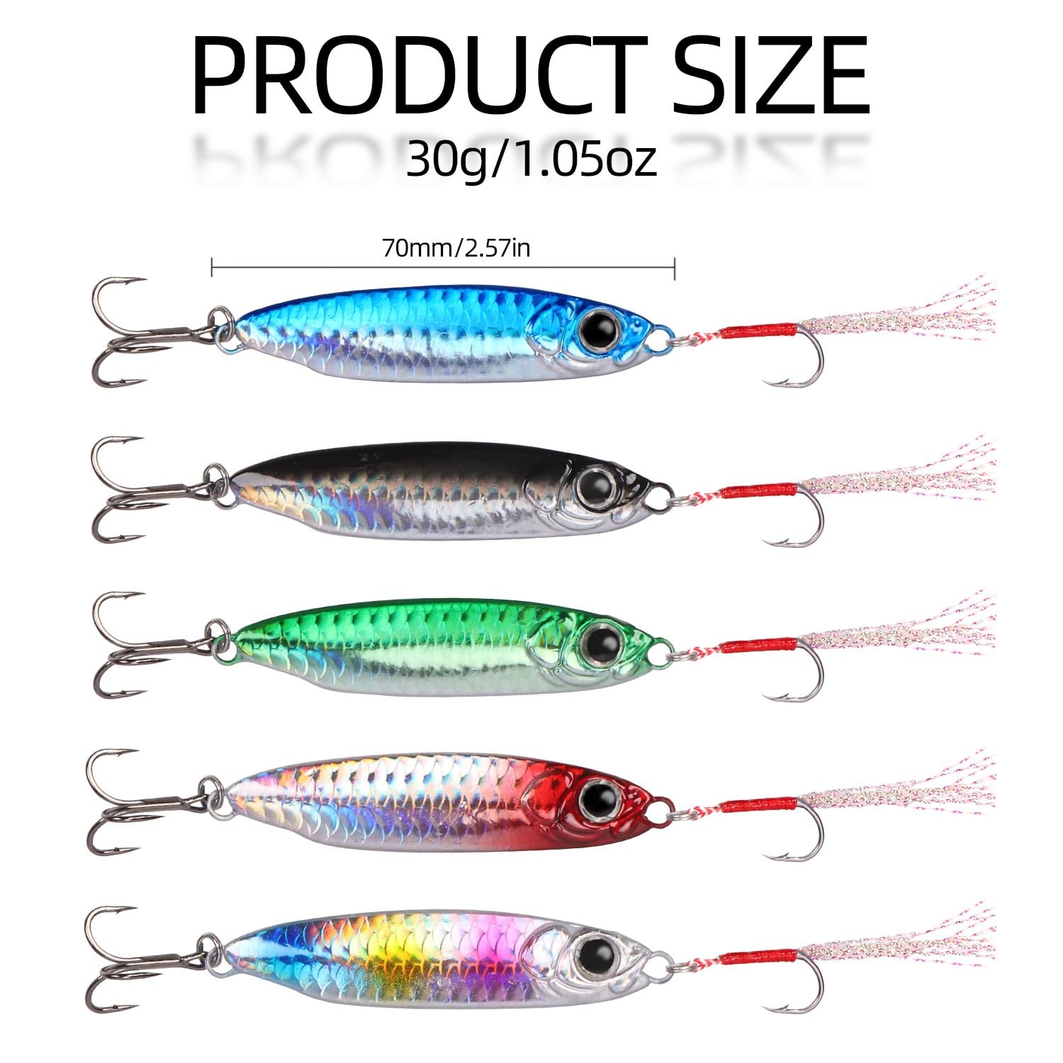 Saltwater Jigs Fishing Lures with Ultra-Sharp Hooks, Saltwater Spoon Lure for... - Image 6
