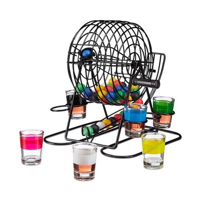 Trinkspiel bingo Gesellschaftsspiel mit Kurbel bunt 800 g Lostrommel Trinkspiel