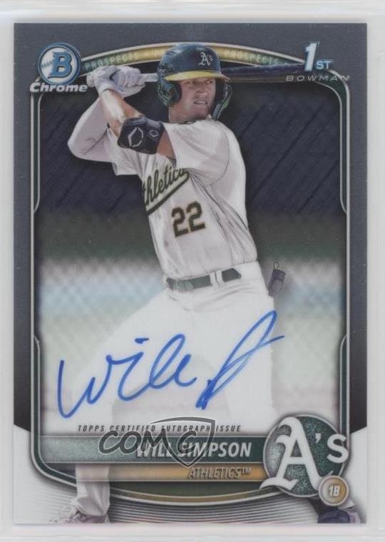 2025 Bowman Chrome Prospect Auto Will Simpson #CPA-WSI Auto
